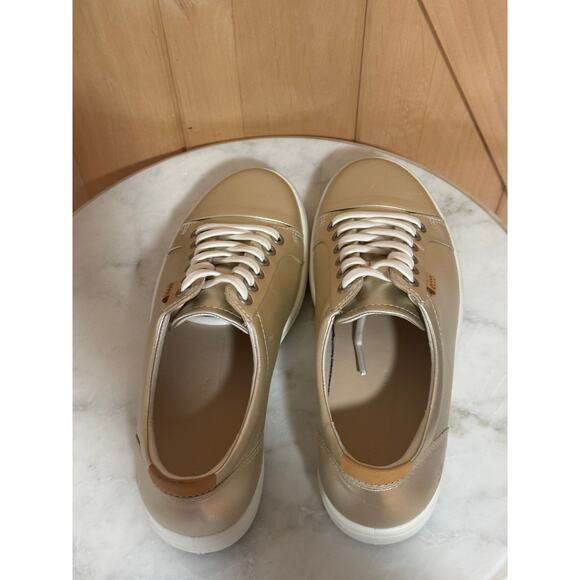 Ecco | NWOT Soft 7 Gold Leather Lace Up Comfort Sneakers | Size EU 37 - Picture 7 of 12